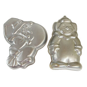 Vintage Wilton Witch and Clown Cake Pan Aluminum Halloween 1981 502-3398